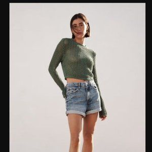 Zara - Cropped Green sweater - S